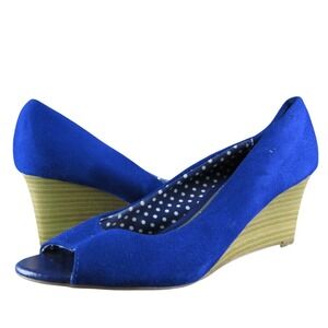 Dexflex Women's Peep Toe Blue Synthetic Pump 6M Gently Used 2025